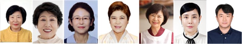 [세종=뉴시스] 농림축산식품부가 도라지정과, 식혜, 피순대, 청명주 등 대한민국 식품명인 7명을 지정했다고 8일 밝혔다. 이번에 지정된 식품명인은 왼쪽부터 ▲제95호 도라지정과 박일례씨(경기 이천) ▲제96호 식혜 서정옥씨(경기 이천) ▲제97호 도라지식초 김영민씨(전남 보성) ▲제98호 조기김치 박미희씨(경기 파주) ▲제99호 피순대 육경희씨(서울 종로) ▲제100호 겨자김치 정민서씨(강원 평창) ▲제101호 청명주 김영섭씨(충북 충주) 등이다. *재판매 및 DB 금지