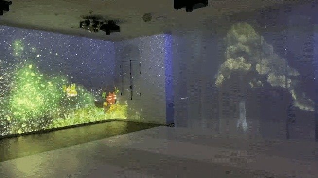 8일 서울 중구 덕수궁 돈덕전에서 열린 국가유산청과 데브시스터즈 공동주최 제2회 국가유산의 날 기념 특별전 '쿠키런: 사라진 국가유산을 찾아서' 공개 행사에 마련된 자연유산 미디어아트 '정이품송, 시간을 품다'. 2025.12.08. ⓒ 뉴스1 신은빈 기자