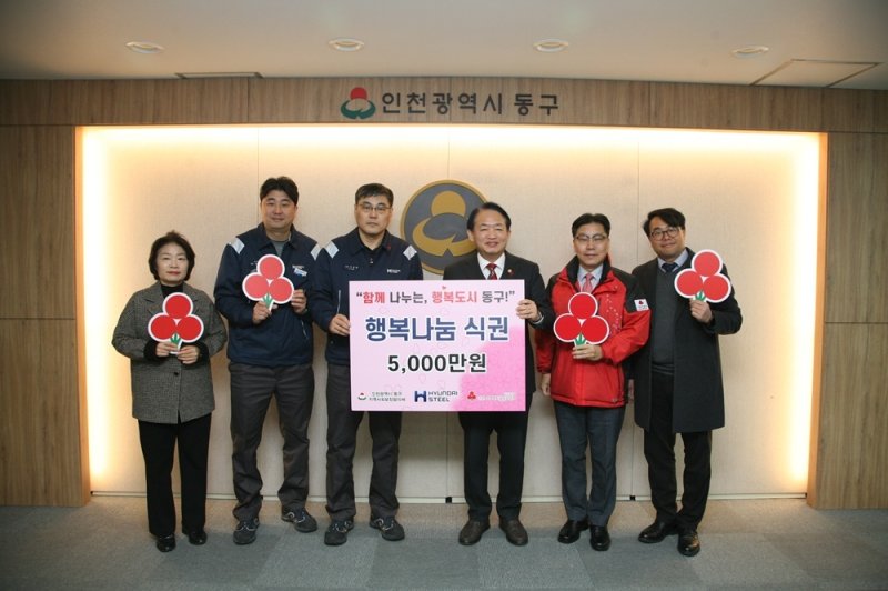 행복나눔식권 기념사진 (현대제철 제공.재판매 및 DB금지)