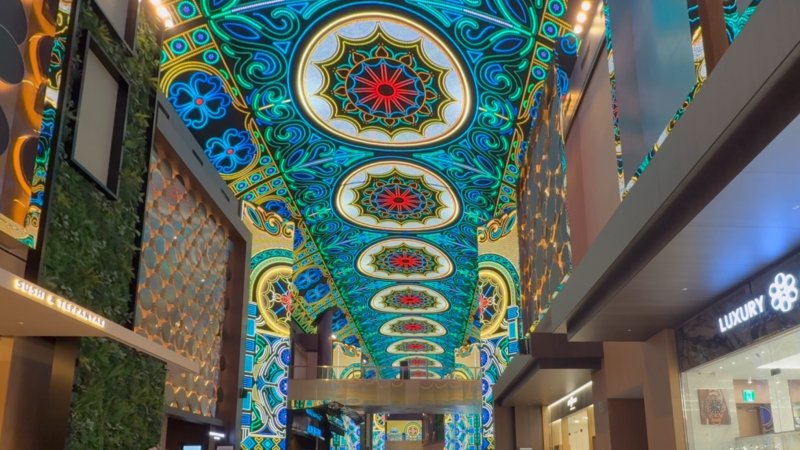 150m 길이의 통로 전체가 산타 빌리지와 오로라 익스프레스로 변신했다.ⓒ News1 윤슬빈 관광전문기자