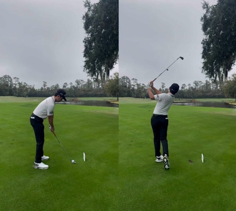 PGA 투어 Q스쿨을 앞두고 훈련 중인 옥태훈. (KPGA 제공)