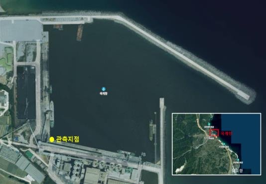 [동해=뉴시스] 강릉 옥계항 장기조석관측 위치도.(사진=동해해양조사사무소 제공)photo@newsis.com *재판매 및 DB 금지