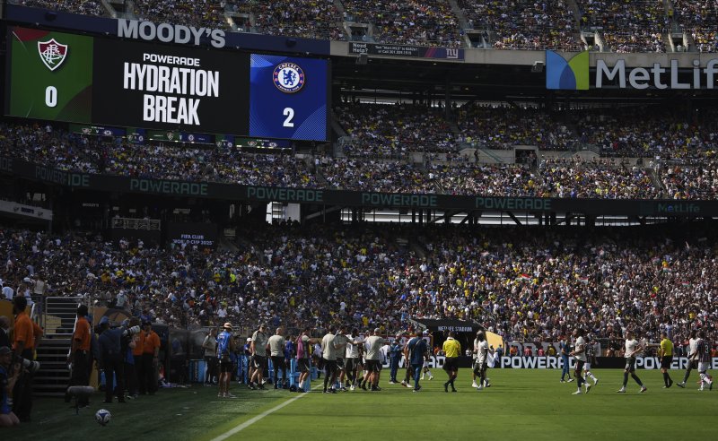 [이스트 러더퍼드=AP/뉴시스]클럽월드컵 당시 수분 공급 휴식. 2025.07.08.