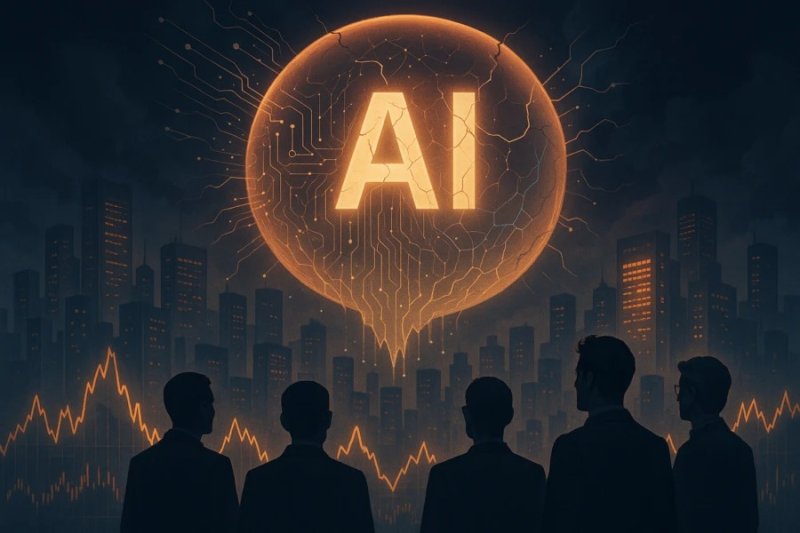 [서울=뉴시스]인공지능(AI)거품론을 상징하는 그림. (출처=인베즈) 2025.12.10. *재판매 및 DB 금지