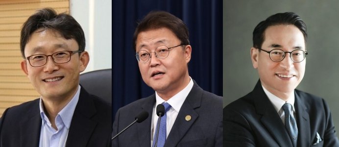 [서울=뉴시스] (사진 왼쪽부터) KT 차기 대표 최종 후보군에 포함된 박윤영 전 KT 기업부문장(사장), 주형철 전 SK커뮤니케이션즈 대표, 홍원표 전 SK쉴더스 대표. 2025.12.10. photo@newsis.com *재판매 및 DB 금지