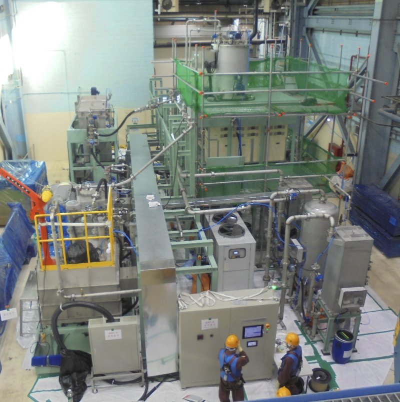 [대전=뉴시스] 원자력연구원의 C-14 함유 중수로 폐수지 업사이클링 기술로 조성된 설비.(사진=원자력연구원 제공) *재판매 및 DB 금지