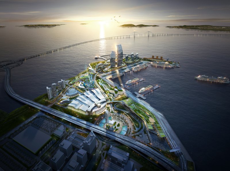 [인천=뉴시스] 인천 송도국제도시 골든하버 조감도. (사진=인천항만공사 제공)