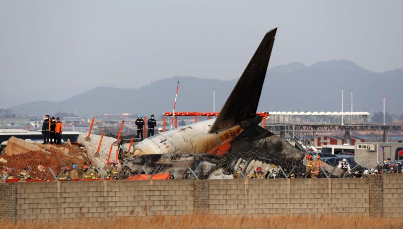 [무안=뉴시스] 지난해 12월29일 오후 전남 무안국제공항에서 발생한 태국발 제주항공 여객기 충돌 폭발 사고 현장 모습. (사진= 뉴시스 DB) photo@newsis.com