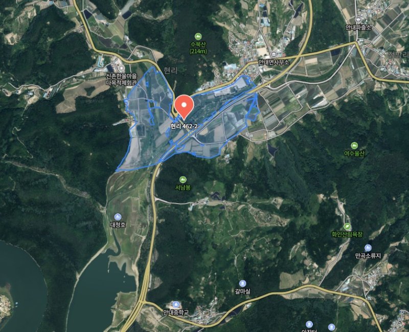 옥천군 안내면 현리 일대 (옥천군 제공. 재판매 및 DB금지) /뉴스1