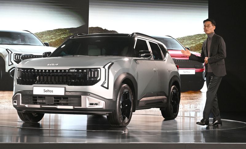 서하준 기아 국내상품실장 상무가 9일 열린 '디 올 뉴 셀토스 온라인 미디어 컨퍼런스'에서 발표하는 모습. 기아 제공.