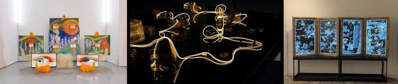 왼쪽부터 김류, 환신(幻信)_Deus Ex Machina (2025), 임승균, Tide pool (2023~2025), 양영신, Our Nature d (2022) (화성시문화관광재단 제공)