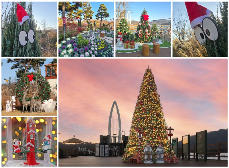 [임실=뉴시스] 12월을 맞아 임실군 옥정호 붕어섬에 조성된 성탄경관 조형물들. *재판매 및 DB 금지