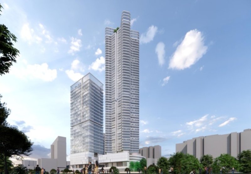 서울 서초구 반포동 옛 쉐라톤팔레스호텔 부지에 들어설 주거와 호텔이 결합한 복합단지 투시도. *재판매 및 DB 금지