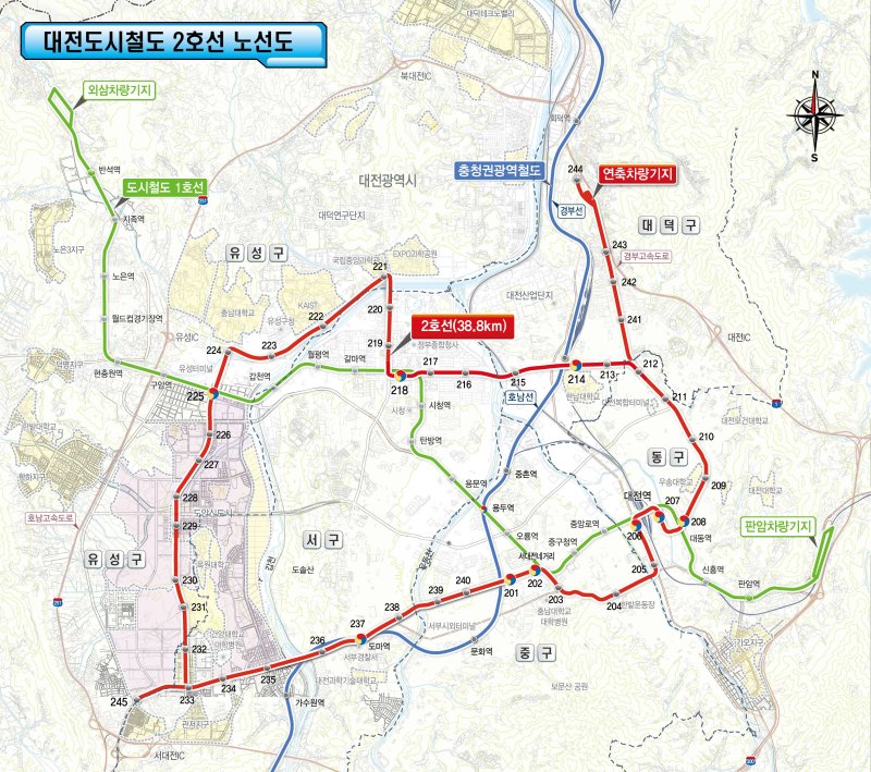 대전 도시철도 2호선 노선도 (시 제공) / 뉴스1