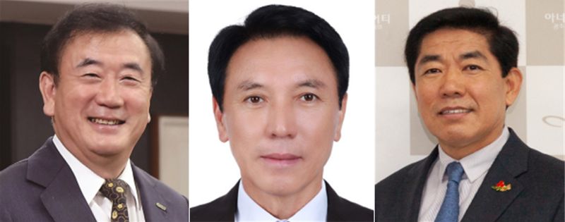금탑산업훈장을 받은 최병호 삼구건설 대표이사(왼쪽부터), 은탑산업훈장을 받은 윤진오 동부건설 대표이사, 이권수 고운건설 회장. 대한주택건설협회 제공