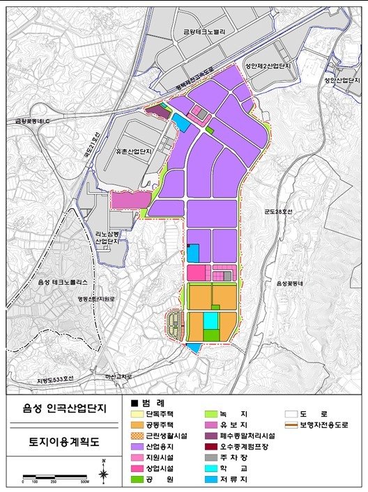 음성군 금왕읍 휴먼스마트밸리 산단 토지이용계획도.(자료사진)/뉴스1