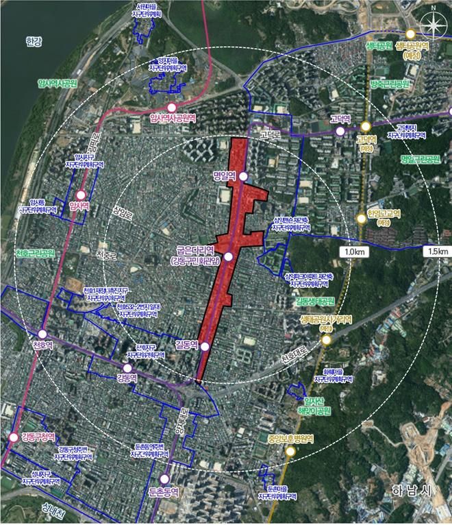 길동역 위치도. 서울시 제공