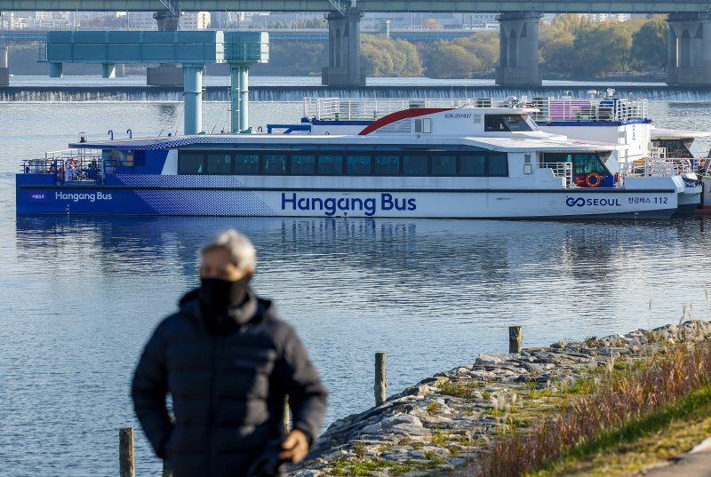 [서울=뉴시스] 정병혁 기자 = 서울 송파구 잠실도선장에 한강버스가 정박되어 있다. 2025.11.19. jhope@newsis.com