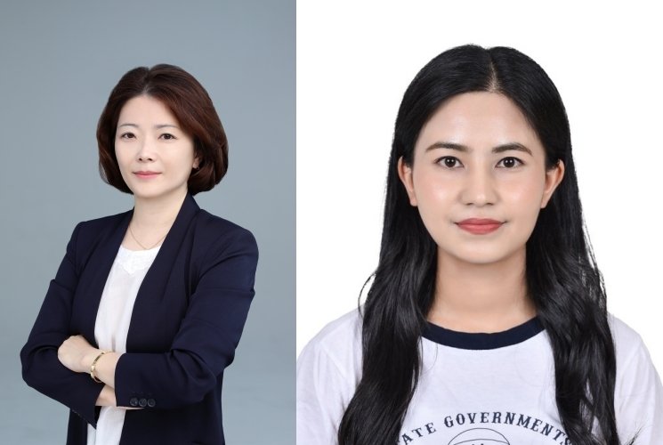 정주연 한국생명공학연구원 바이오나노연구센터장(왼쪽), 짠더니 스레스터 가톨릭대 의과대학 석박사통합과정생(한국세포주연구재단 제공)