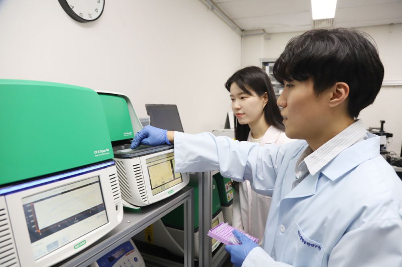 [대전=뉴시스] 생명연구원이 PCR 없이도 극미량의 바이러스 RNA를 직접 검출하는 새로운 CRISPR 진단기술 개발했다. 연구진이 진단기술로 시험하고 있는 모습.(사진=생명연구원 제공) *재판매 및 DB 금지