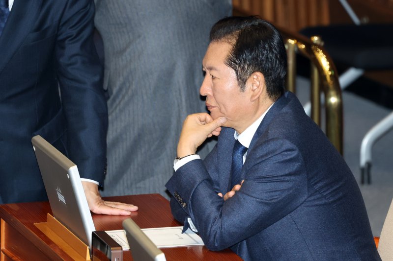 11일 서울 여의도 국회에서 열린 제430회국회(임시회) 1차 본회의에서 정청래 더불어민주당 대표가 자리하고 있다. 2025.12.11/뉴스1 ⓒ News1 이승배 기자