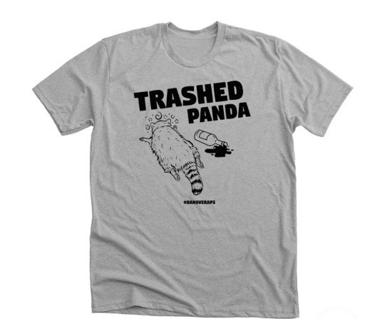 [뉴시스] '만취 라쿤' 티셔츠 굿즈. (사진=인디펜던트 캡처) *재판매 및 DB금지 *재판매 및 DB 금지