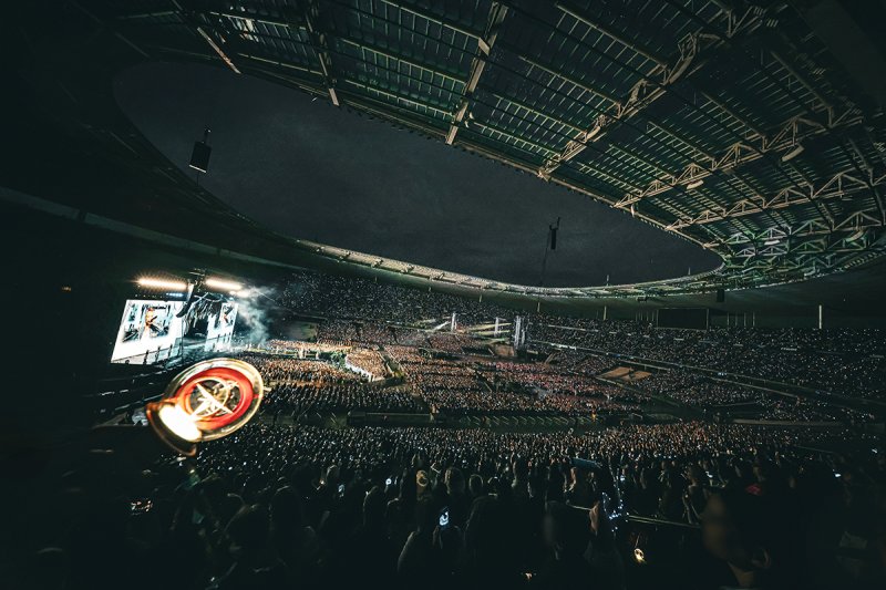 [서울=뉴시스] 스트레이 키즈 월드투어 'dominATE' 파리 스타드 드 프랑스 공연. (사진 = JYP엔터테인먼트 제공). 2025.12.12. photo@newsis.com *재판매 및 DB 금지