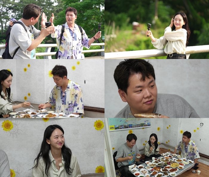 [서울=뉴시스] 내달 1일 오후 9시 10분 방송하는 MBN·채널S 예능 프로그램 '전현무계획2'에서 출연진 전현무·곽튜브와 게스트 배우 원진아가 전라도 영광에서 숨은 맛집을 찾는다. (사진=MBN·채널S ‘전현무계획2’ 제공) 2025.07.30. photo@newsis.com *재판매 및 DB 금지