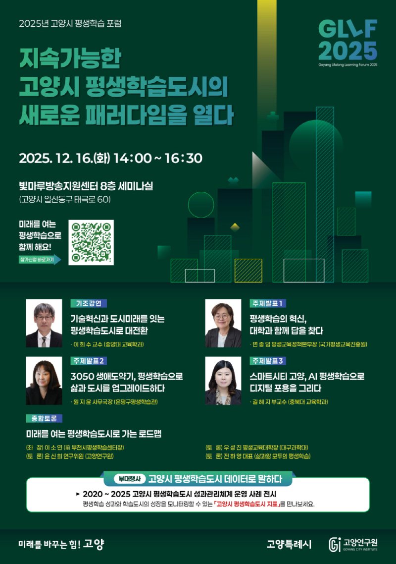 ‘2025 고양시 평생학습 포럼(GLLF 2025)’ 안내 포스터. (고양시 제공, 재판매 및 DB금지)