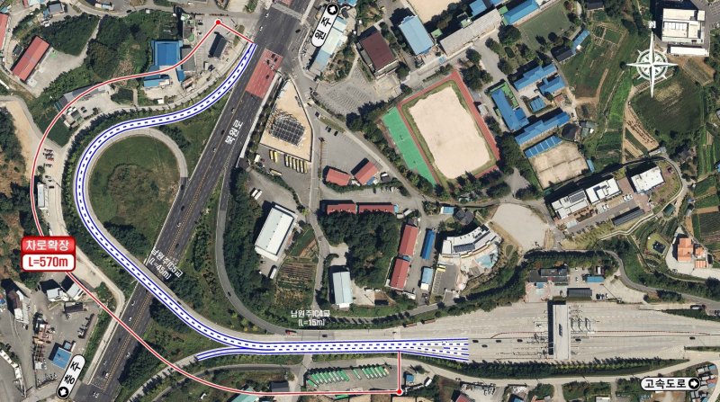 [원주=뉴시스] 2차로로 확장된 남원주나들목(IC) 진입로. (사진=원주시 제공) 2025.12.12. photo@newsis.com *재판매 및 DB 금지