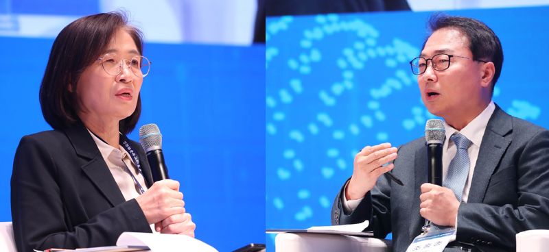 정은미 산업연구원 위원(왼쪽)과 조흥종 단국대 교수. 대한상의 제공