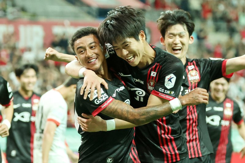 득점 후 기뻐하는 린가드 2024.6.26/뉴스1 ⓒ News1 민경석 기자