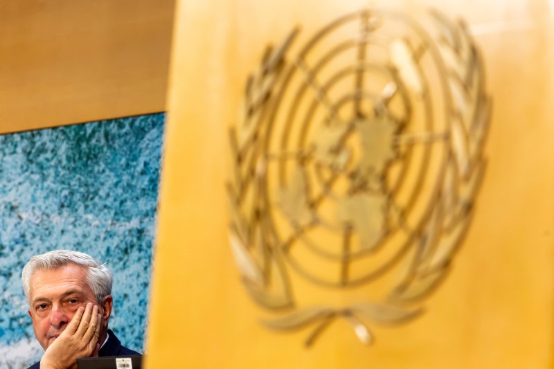 [AP/뉴시스] 유엔의 필리포 그란디 난민기구 대표가 10월 유엔 제네바 본부에서 열린 난민기구 76차 연례 집행위 회의에 참석하고 있다