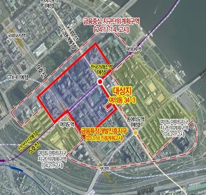 여의도동 34-3번지 위치도. 서울시 제공