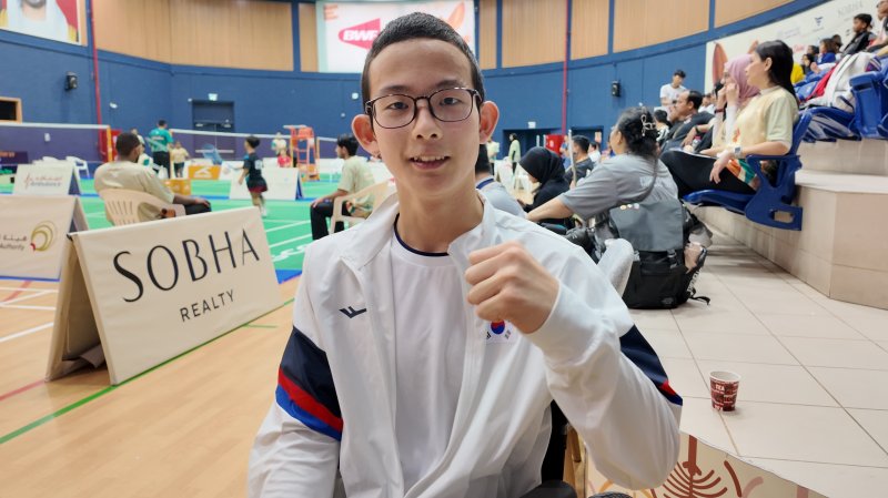 [서울=뉴시스] 2025 두바이 아시안유스패러게임 배드민턴 남자 WH2에서 금메달을 딴 노영훈. (사진 = 대한장애인체육회 제공) *재판매 및 DB 금지