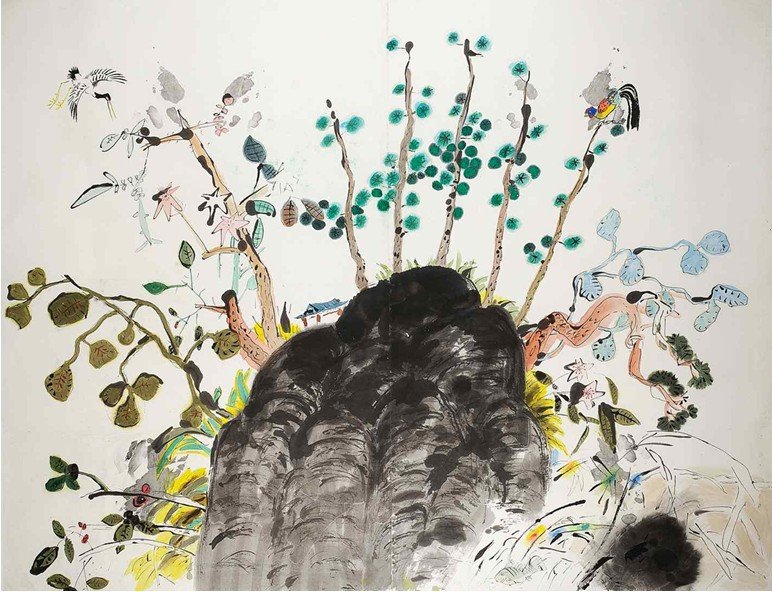 황창배, <무제>, 152.5x192.5cm, 화선지에 먹과 담채, 1986 *재판매 및 DB 금지