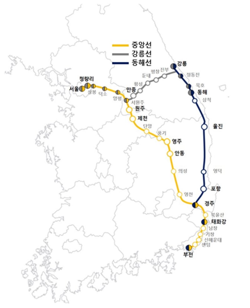 동해선 KTX-이음 노선도. 뉴시스