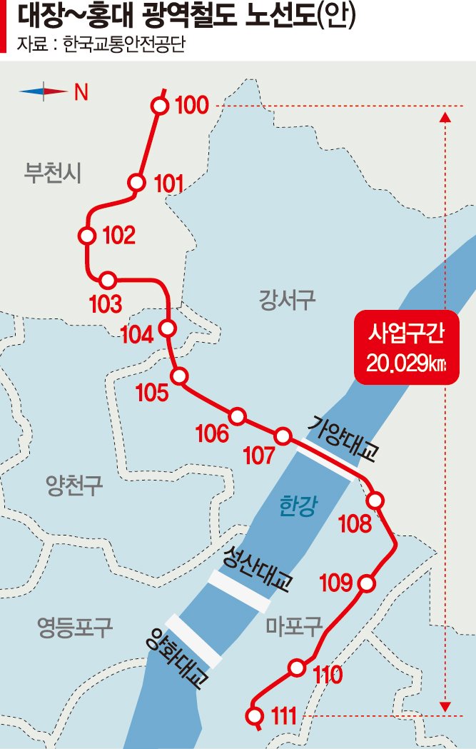"서울 시청역까지 40분" 대장홍대선 지나는 서부권 집값 들썩