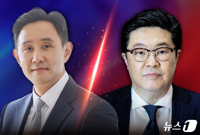 최윤범 고려아연 회장(왼쪽)과 김병주 MBK파트너스 회장. ⓒ News1 양혜림 디자이너
