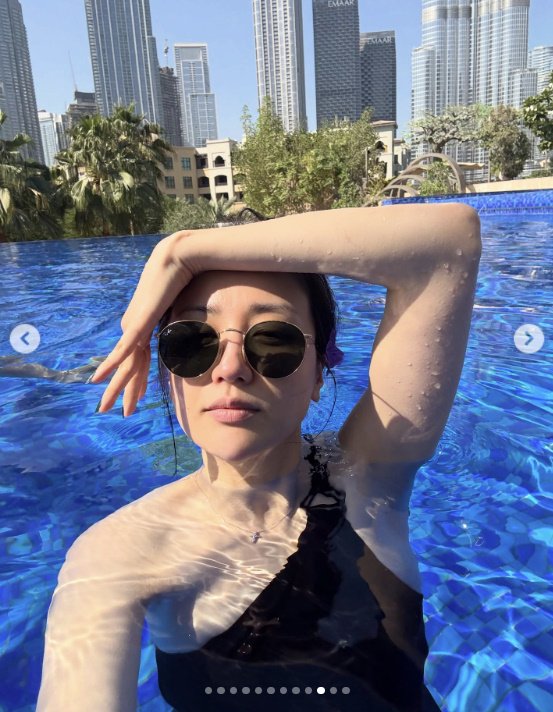 '류수영♥' 박하선, 두바이서 수영복 입고 뽐낸 치명적 매력 [N샷] 