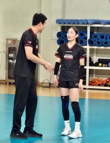 고희진 정관장 감독(왼쪽)과 인쿠시 (출처=연합뉴스)