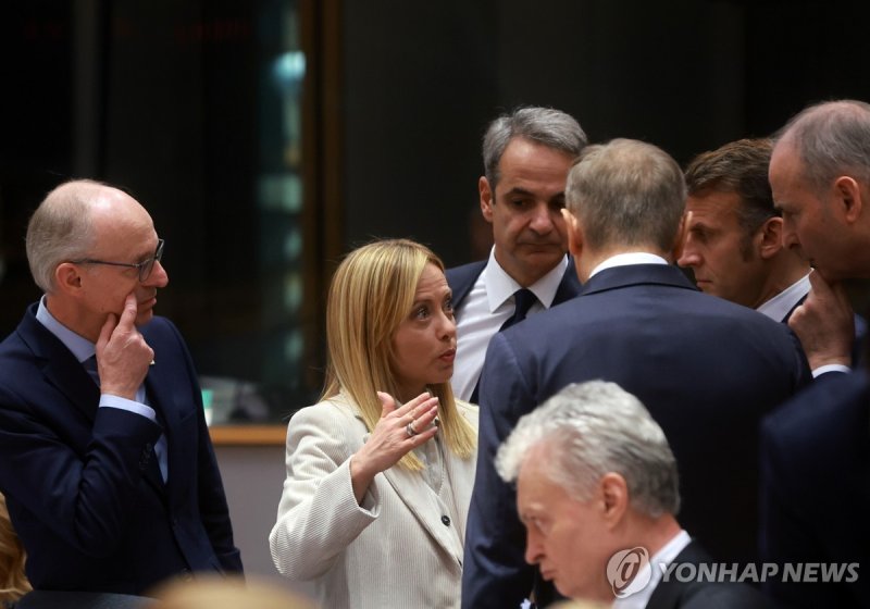 EU 정상회의 참석한 멜로니 이탈리아 총리 (출처=연합뉴스)