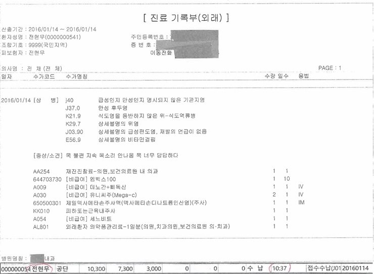 전현무, 진료기록부 공개 "수액은 치료를 보조하기 위한.."