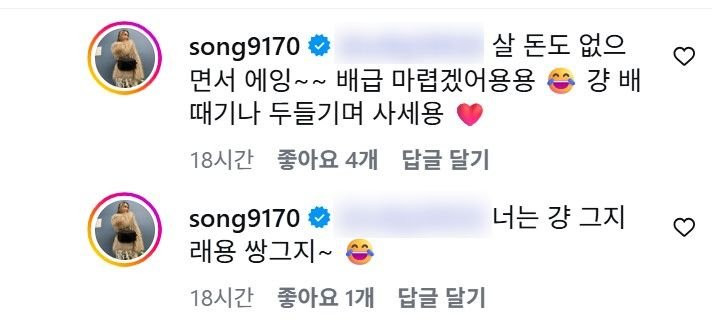 "아닥하세요"…김송, 박미선 사과문 댓글창서 누리꾼과 설전