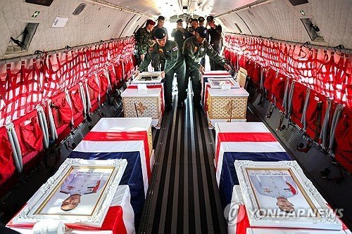 캄보디아와 교전 중 숨진 태국 군인들 (출처=연합뉴스)