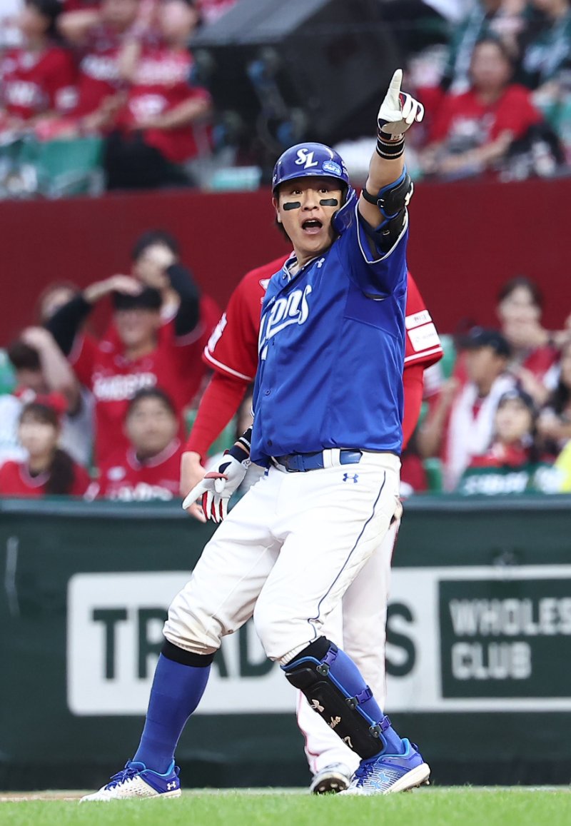 삼성 강민호 .뉴시스