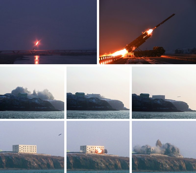 (평양 노동신문=뉴스1) = 북한 노동당 기관지 노동신문은 29일 "28일 조선 서해해상에서 장거리 전략 순항미사일발사 훈련이 진행됐다＂면서 ＂김정은 동지께서 전략순항미사일 발사 훈련을 참관했다＂라고 보도했다. [국내에서만 사용가능. 재배포 금지. DB 금지. For Use Only in the Republic of Korea. Redistribution Prohibited] rodongphoto@news1.kr