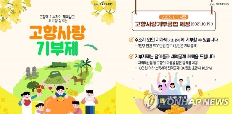 고향사랑기부제 홍보 포스터 (출처=연합뉴스)