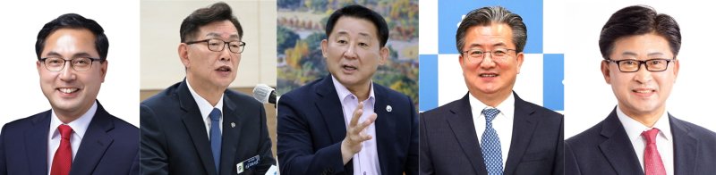 [대전=뉴시스] 왼쪽부터 박희조 대전 동구청장, 김제선 중구청장, 서철모 서구청장, 정용래 유성구청장, 최충규 대덕구청장. (사진= 5개 구청 제공) *재판매 및 DB 금지
