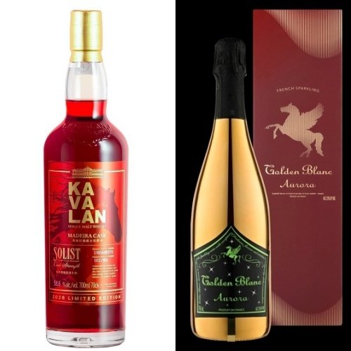 카발란 솔리스트 마데이라 캐스크(왼쪽)와 오로라 레드 에디션(골든블루, 골든블랑 제공)